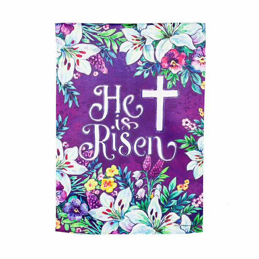 Floral Easter Cross Suede Garden Flag | Plow & Hearth