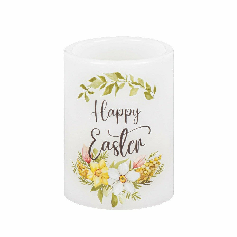 Hop Into Spring LED Table Decor Wax Candle Easter, Set of 3, Gift Box | Plow & Hearth