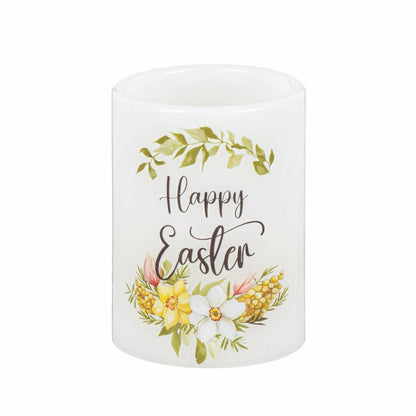 Hop Into Spring LED Table Decor Wax Candle Easter, Set of 3, Gift Box | Plow & Hearth