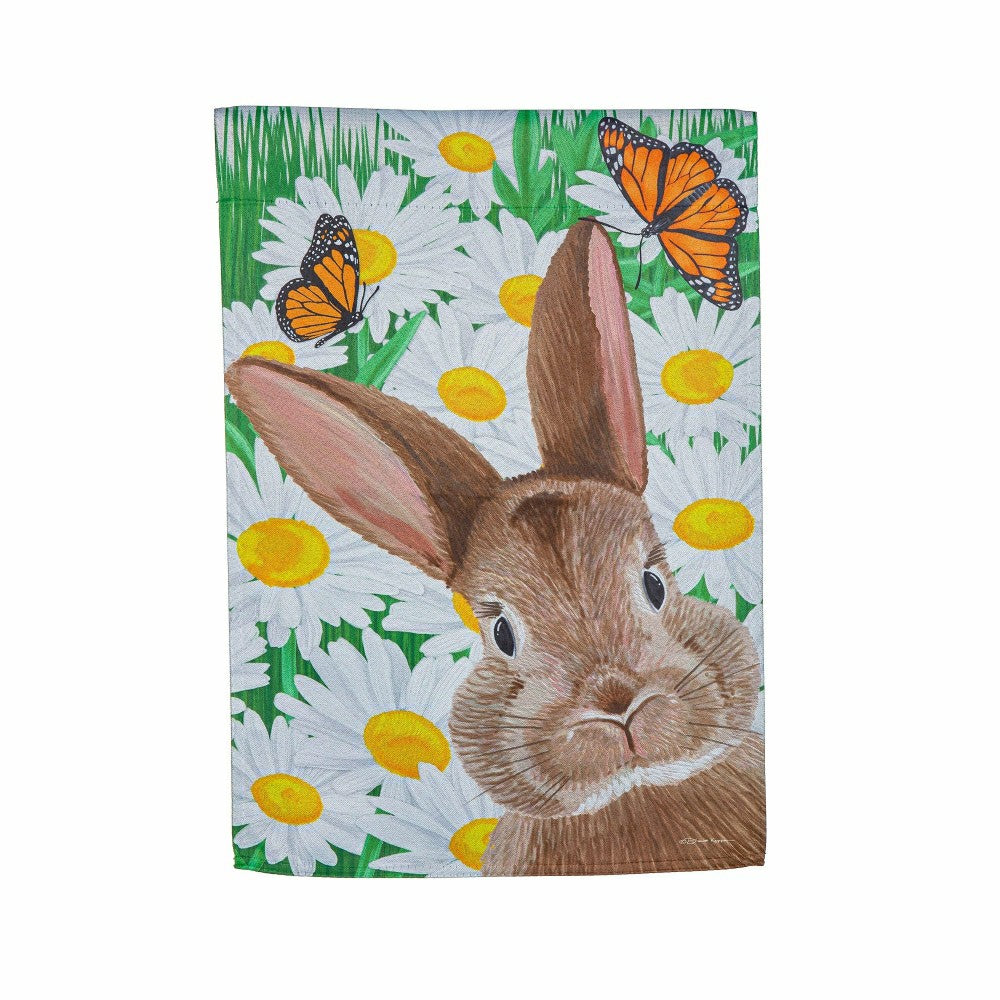 Hello Bunny Suede Garden Flag | Plow & Hearth