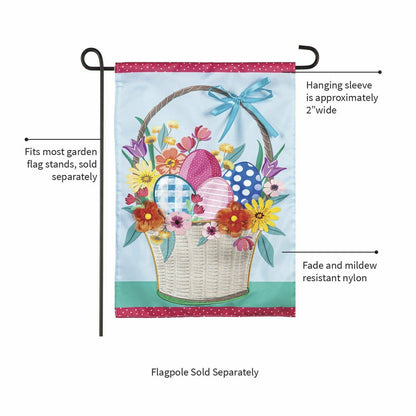 Easter Basket Applique Garden Flag | Plow & Hearth