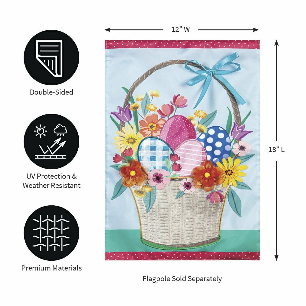 Easter Basket Applique Garden Flag | Plow & Hearth