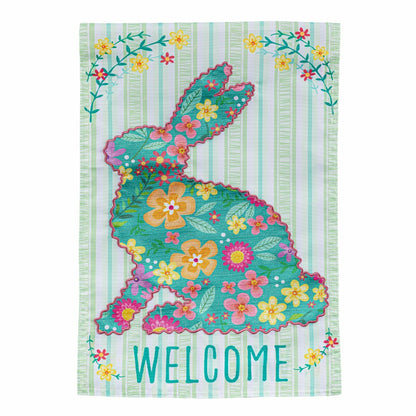Floral Patterned Bunny Applique Garden Flag | Plow & Hearth