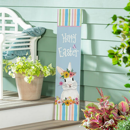 Bunny Blooms Garden Decor, Porch Leaner, Easter, 10.75" L x 46" H | Plow & Hearth