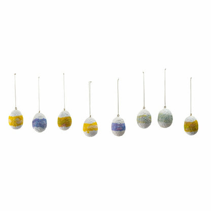 Fiber Mache Egg-shaped Ornaments, Set of 8 | Plow & Hearth