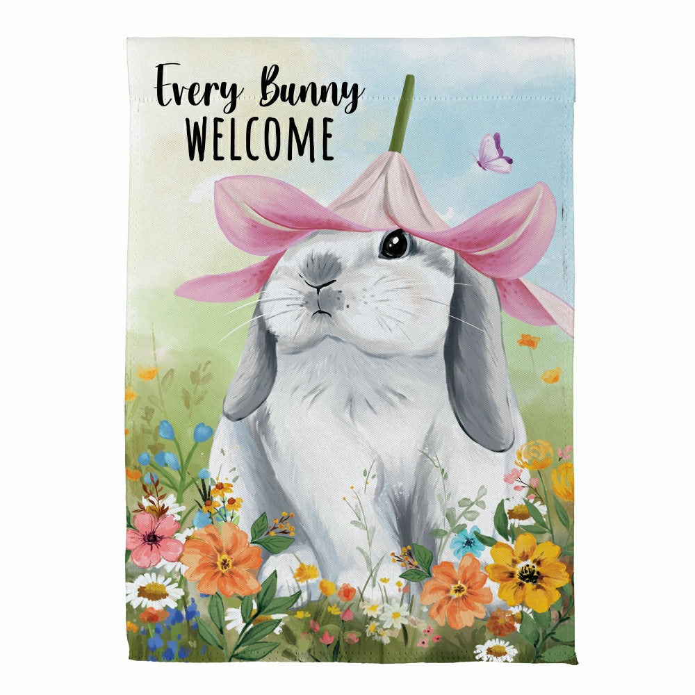Hop Into Spring Flower Time Suede Garden Flag | Plow & Hearth