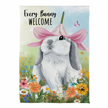 Hop Into Spring Flower Time Suede Garden Flag | Plow & Hearth