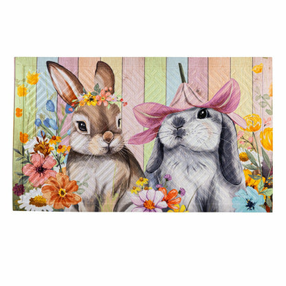 Hop Into Spring Flower Time Embossed Mat | Plow & Hearth