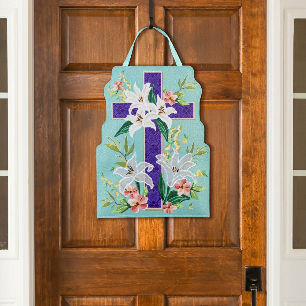 Easter Cross & Patriotic Cross Reversible Door Decor | Plow & Hearth
