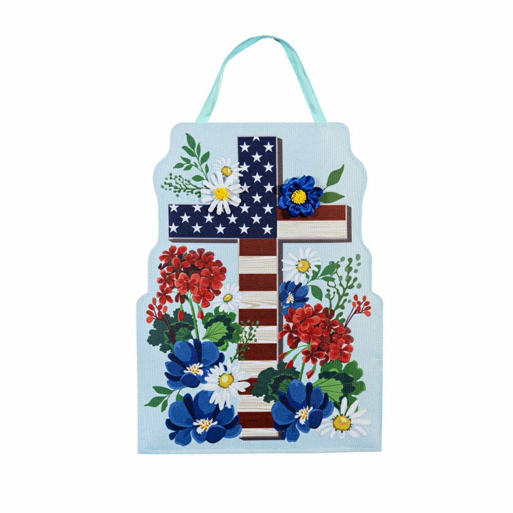 Easter Cross & Patriotic Cross Reversible Door Decor | Plow & Hearth