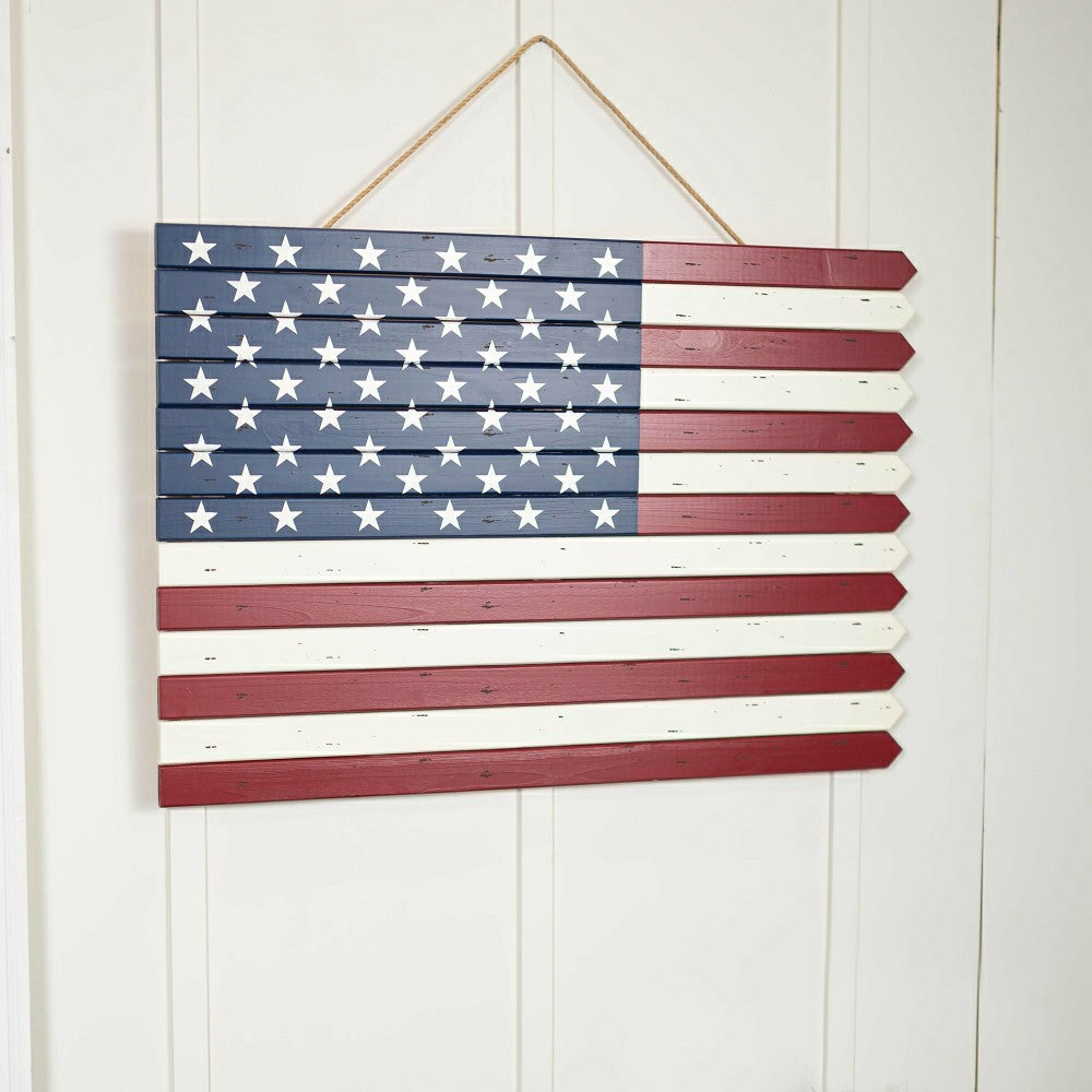 Classic American Flag Wooden Wall Art | Plow & Hearth
