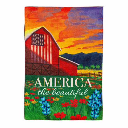 America The Beautiful Burlap Garden Flag | Plow & Hearth