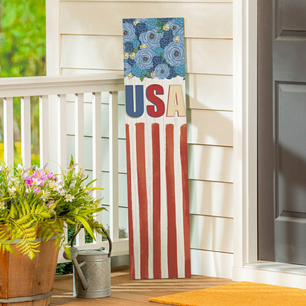 American Classic Garden Decor, Porch Leaner, Floral USA, 10.75" L x 46 | Plow & Hearth