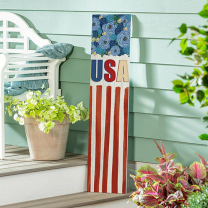 American Classic Garden Decor, Porch Leaner, Floral USA, 10.75" L x 46 | Plow & Hearth