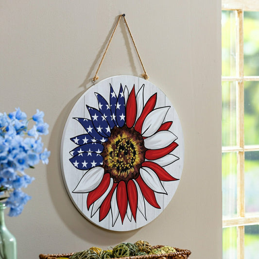 American Classic Patriotic Sunflower, 18" Door Décor | Plow & Hearth