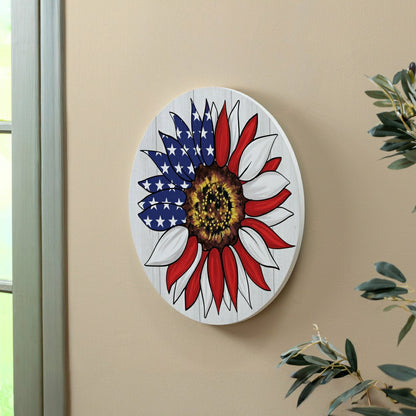 American Classic Patriotic Sunflower, 18" Door Décor | Plow & Hearth