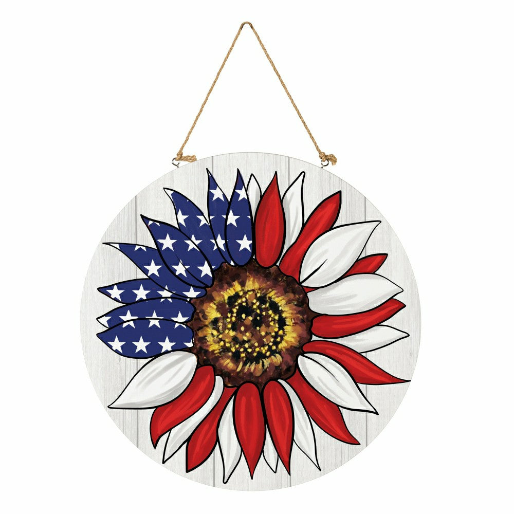 American Classic Patriotic Sunflower, 18" Door Décor | Plow & Hearth