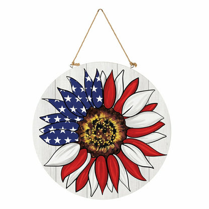 American Classic Patriotic Sunflower, 18" Door Décor | Plow & Hearth