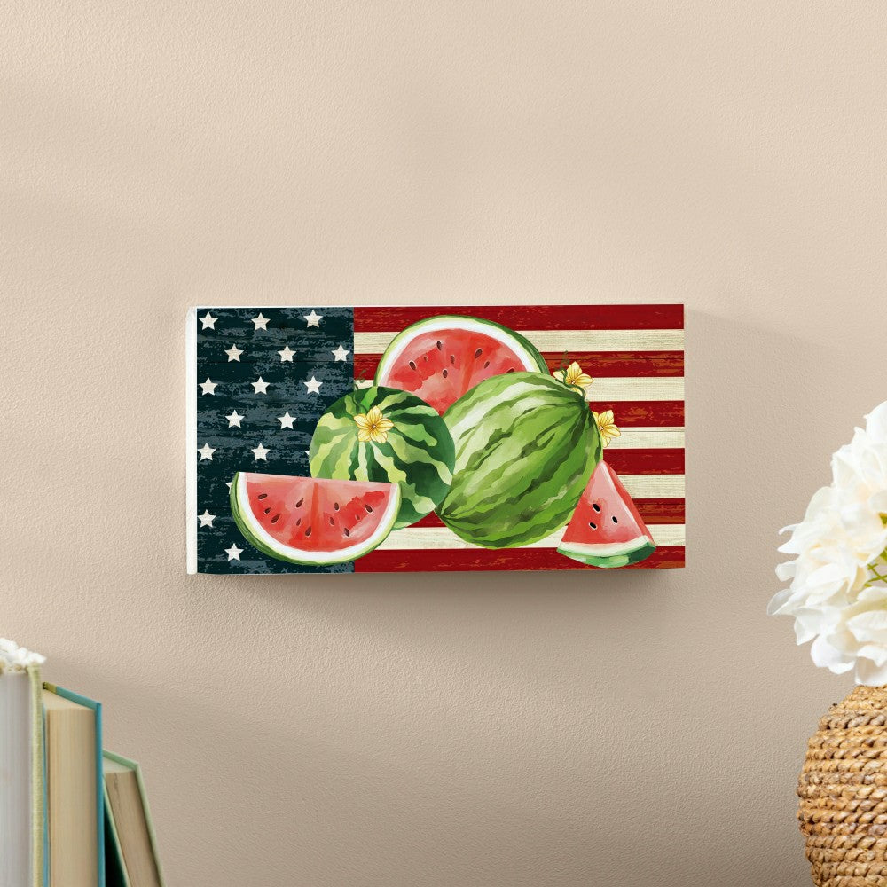 American Classic Garden Decor, Hanging Sign, Watermelon, 11" L x 6" H | Plow & Hearth