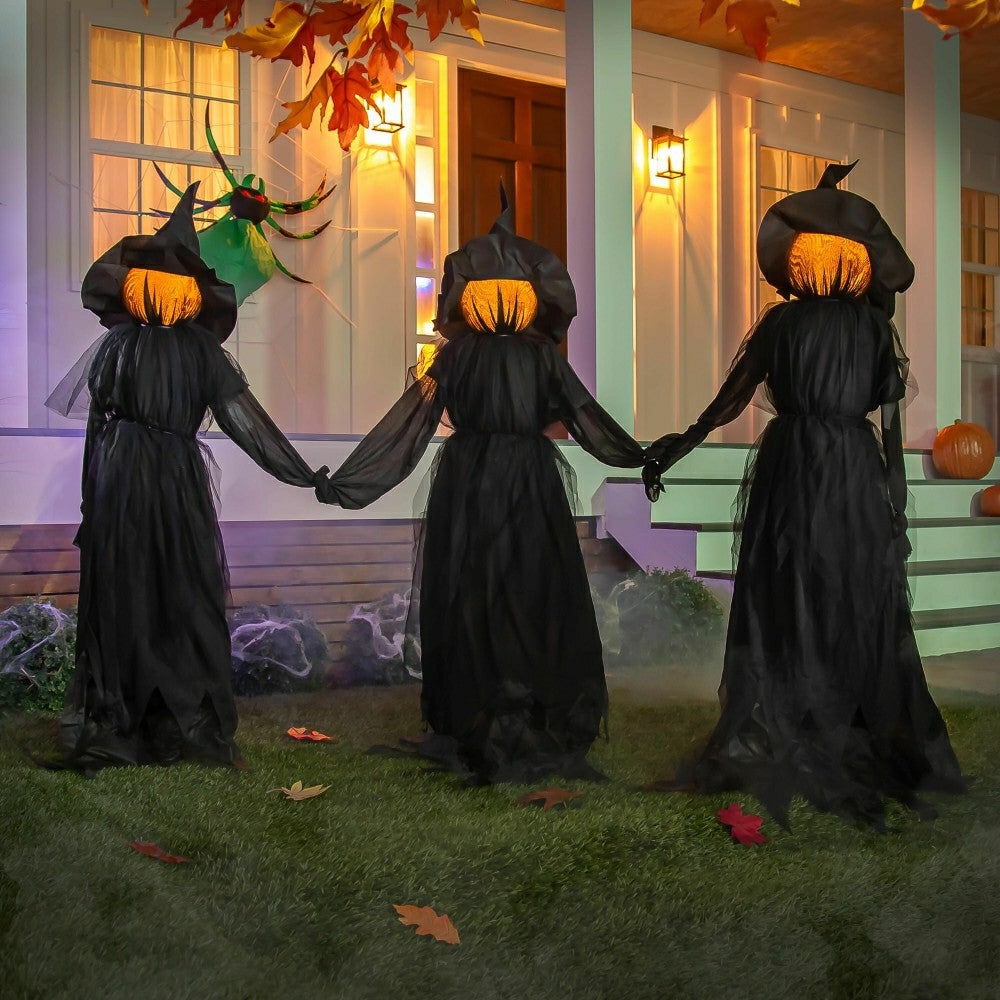 Lighted Halloween Witch Stakes, Set of 3 | Plow & Hearth