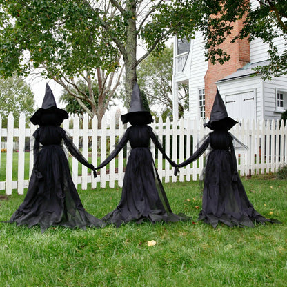 Lighted Halloween Witch Stakes, Set of 3 | Plow & Hearth