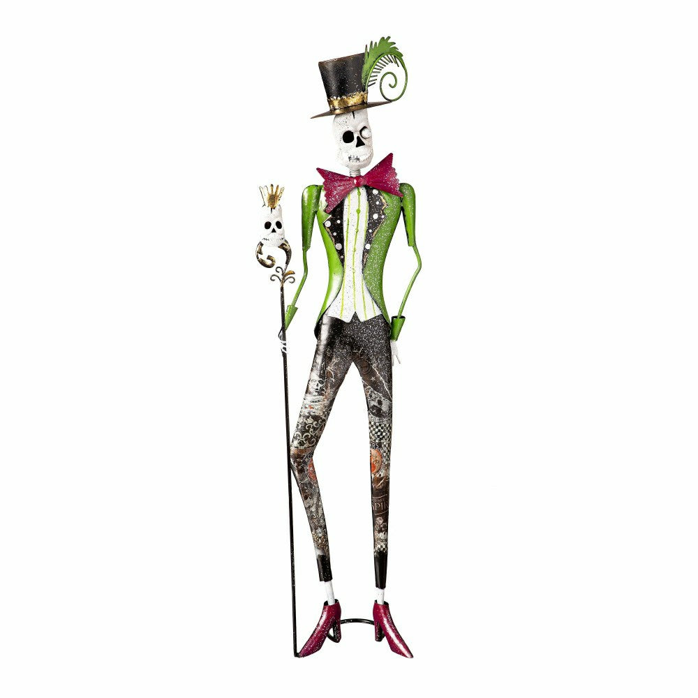 Metal Halloween Skeleton Statues, Set of 2 | Plow & Hearth