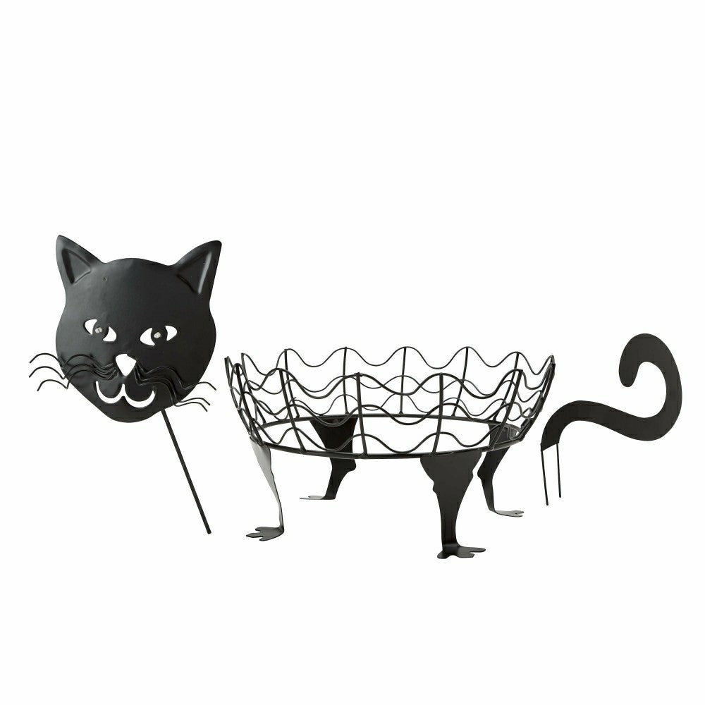 Set Of 2 Cat Pumpkin Holders With LED Eyes | Plow & Hearth