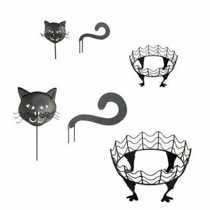 Set Of 2 Cat Pumpkin Holders With LED Eyes | Plow & Hearth