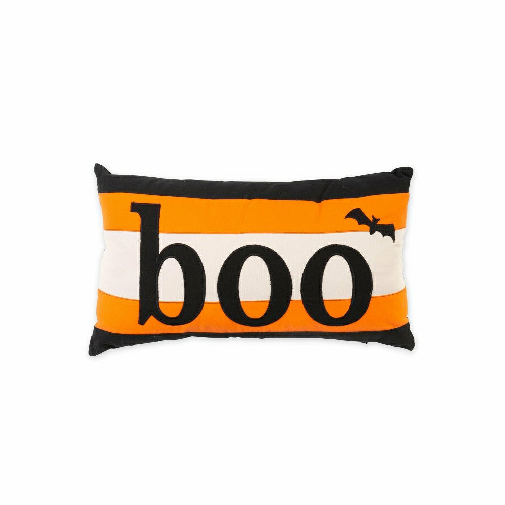 Indoor/Outdoor Halloween Boo Lumbar Cotton Throw Pillow | Plow & Hearth