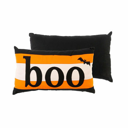 Indoor/Outdoor Halloween Boo Lumbar Cotton Throw Pillow | Plow & Hearth