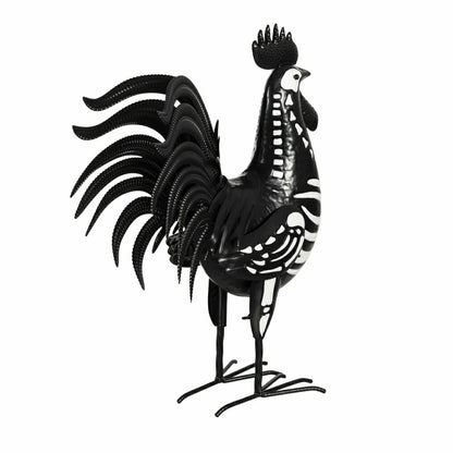 Halloween Metal Rooster Skeleton Garden Statue | Plow & Hearth