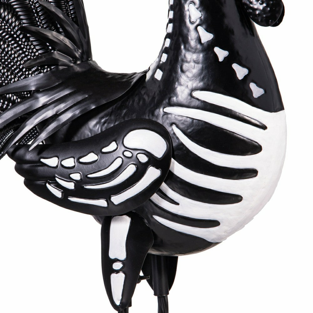 Halloween Metal Rooster Skeleton Garden Statue | Plow & Hearth