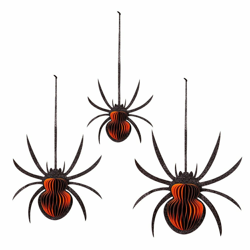 Foldable Paper Spider Hanging Décor Set | Plow & Hearth