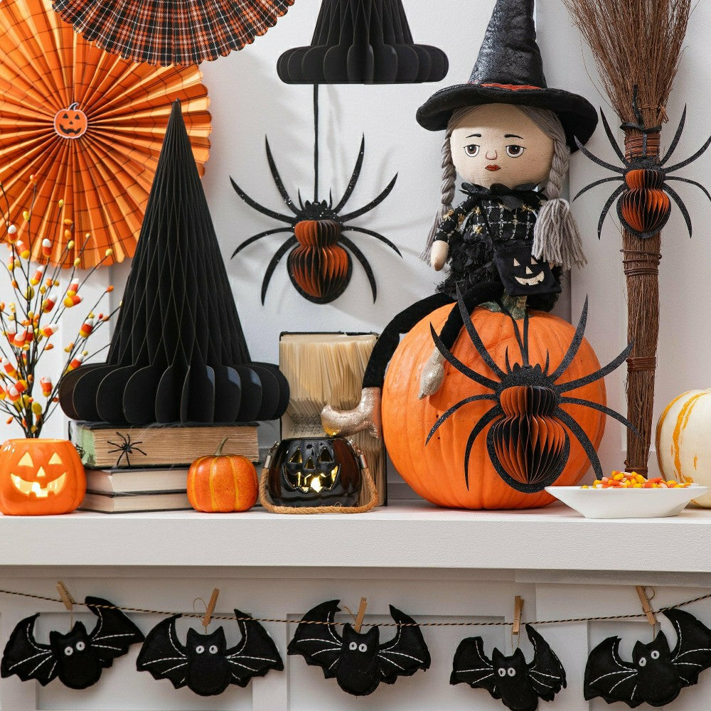 Foldable Paper Spider Hanging Décor Set | Plow & Hearth