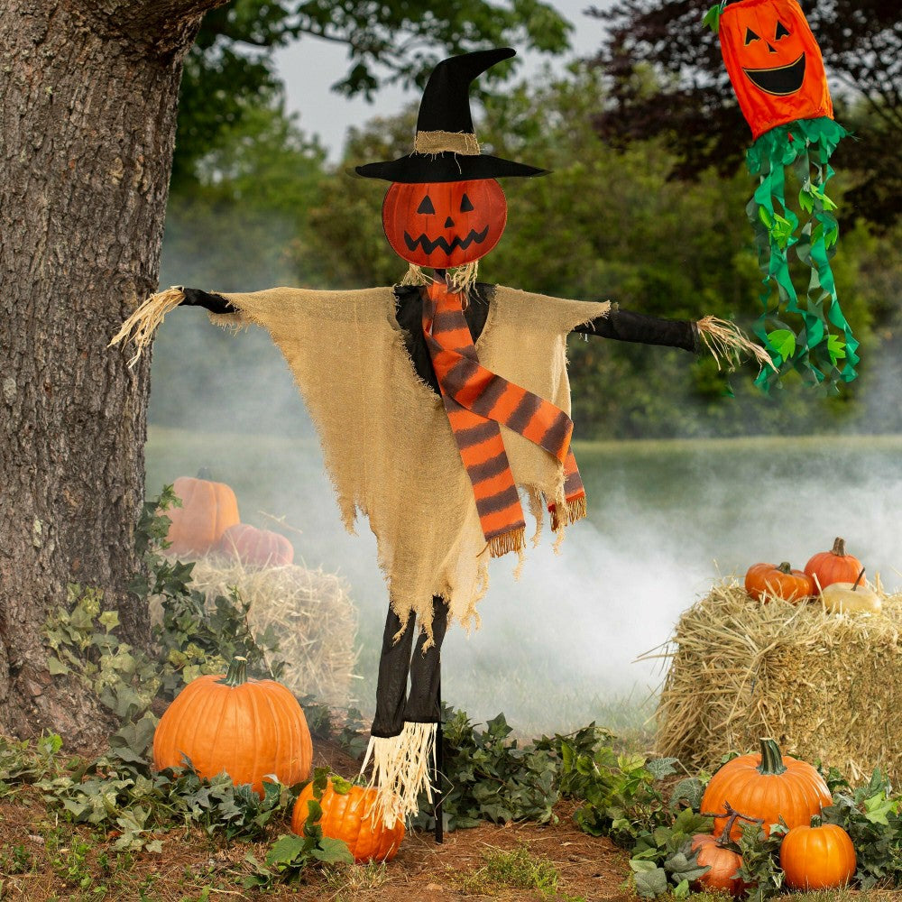 75" Scarecrow Fabric Garden Stake | Plow & Hearth