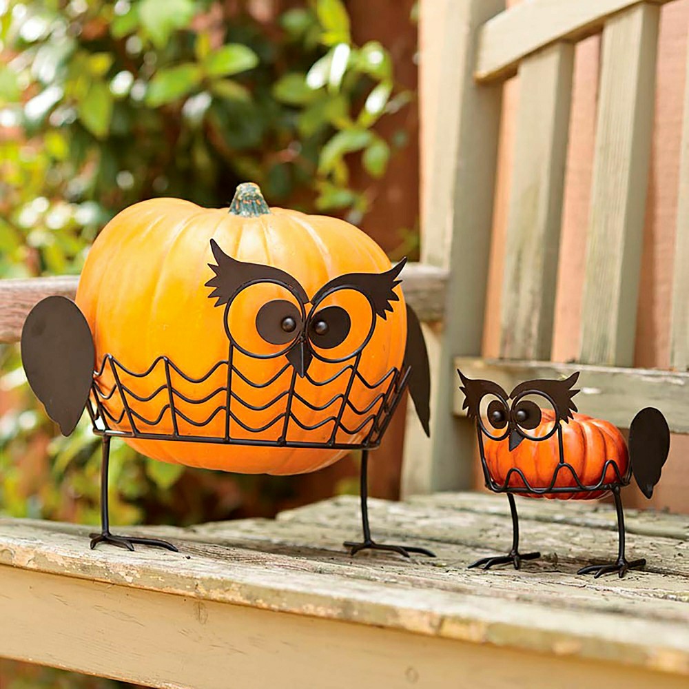 Set Of 2 Owl Pumpkin Holders | Plow & Hearth