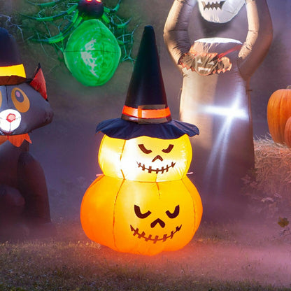 Lighted Stacked Jack-O-Lanterns Halloween Inflatable | Plow & Hearth