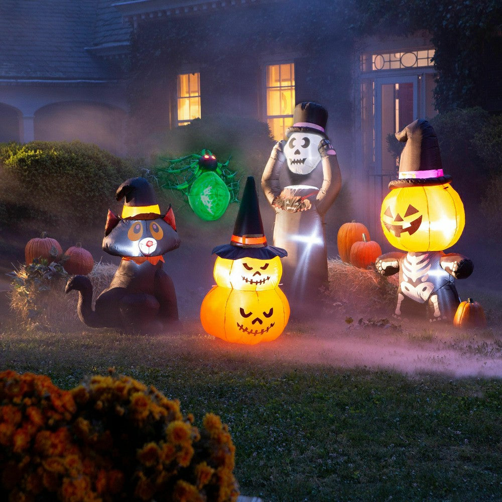 Lighted Stacked Jack-O-Lanterns Halloween Inflatable | Plow & Hearth