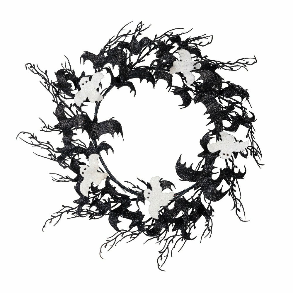 Bat and Ghost Wreath, 20" | Plow & Hearth