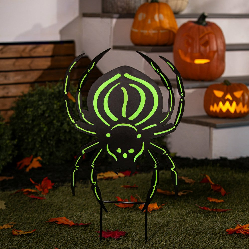 Halloween Spider Glow in the Dark Garden Stake | Plow & Hearth