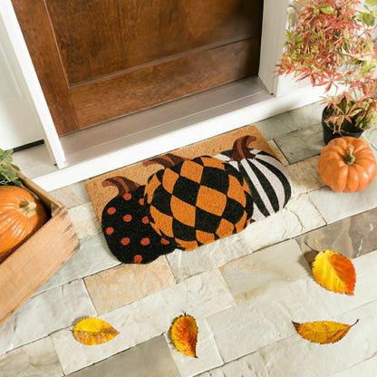 Pattern Pumpkins Shaped Coir Mat | Plow & Hearth