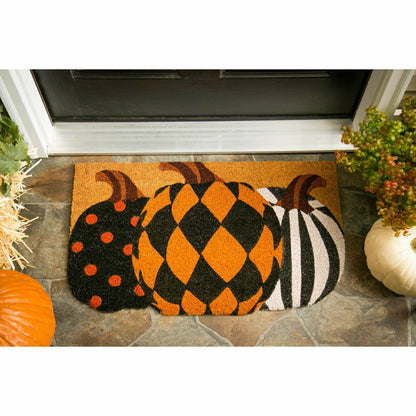 Pattern Pumpkins Shaped Coir Mat | Plow & Hearth