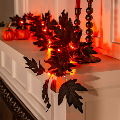 Halloween Maple LED Color Changing Garland, 72"L | Plow & Hearth