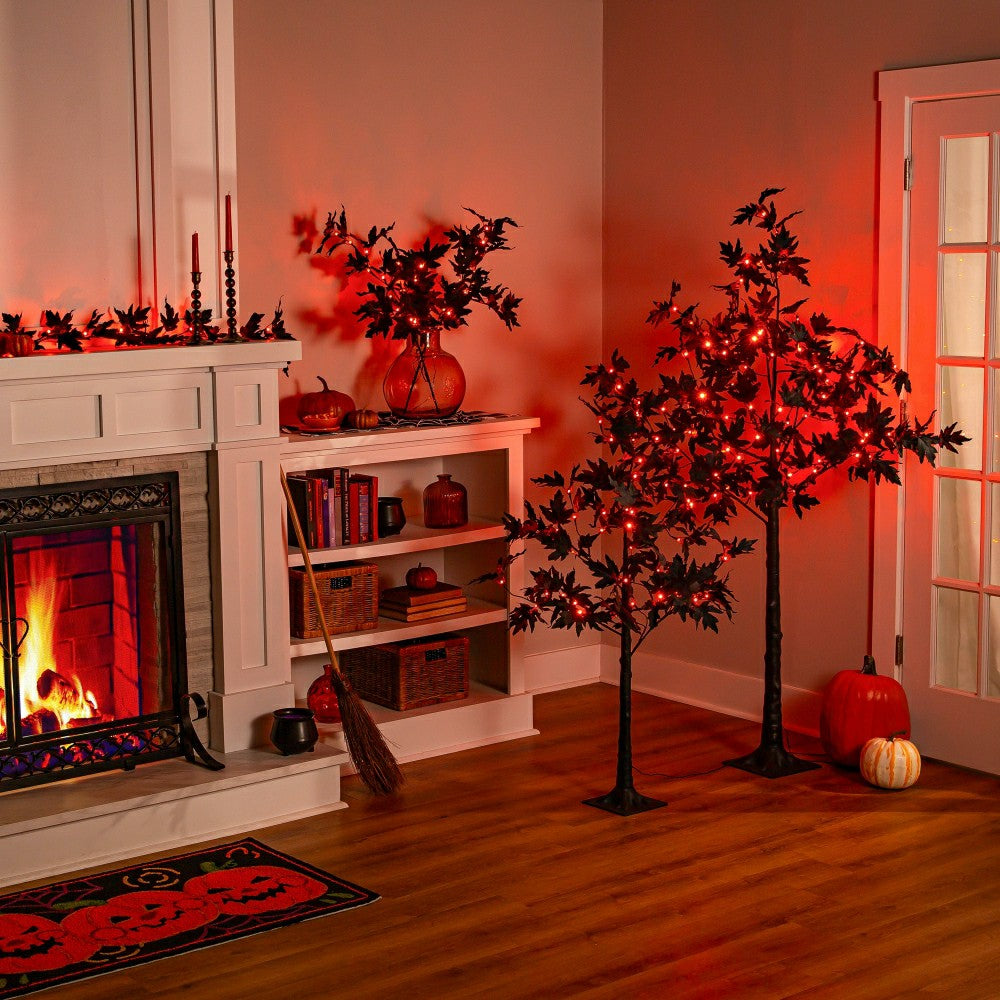 Halloween Maple LED Color Changing Garland, 72"L | Plow & Hearth