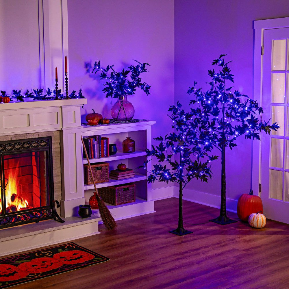 Halloween Maple LED Color Changing Garland, 72"L | Plow & Hearth