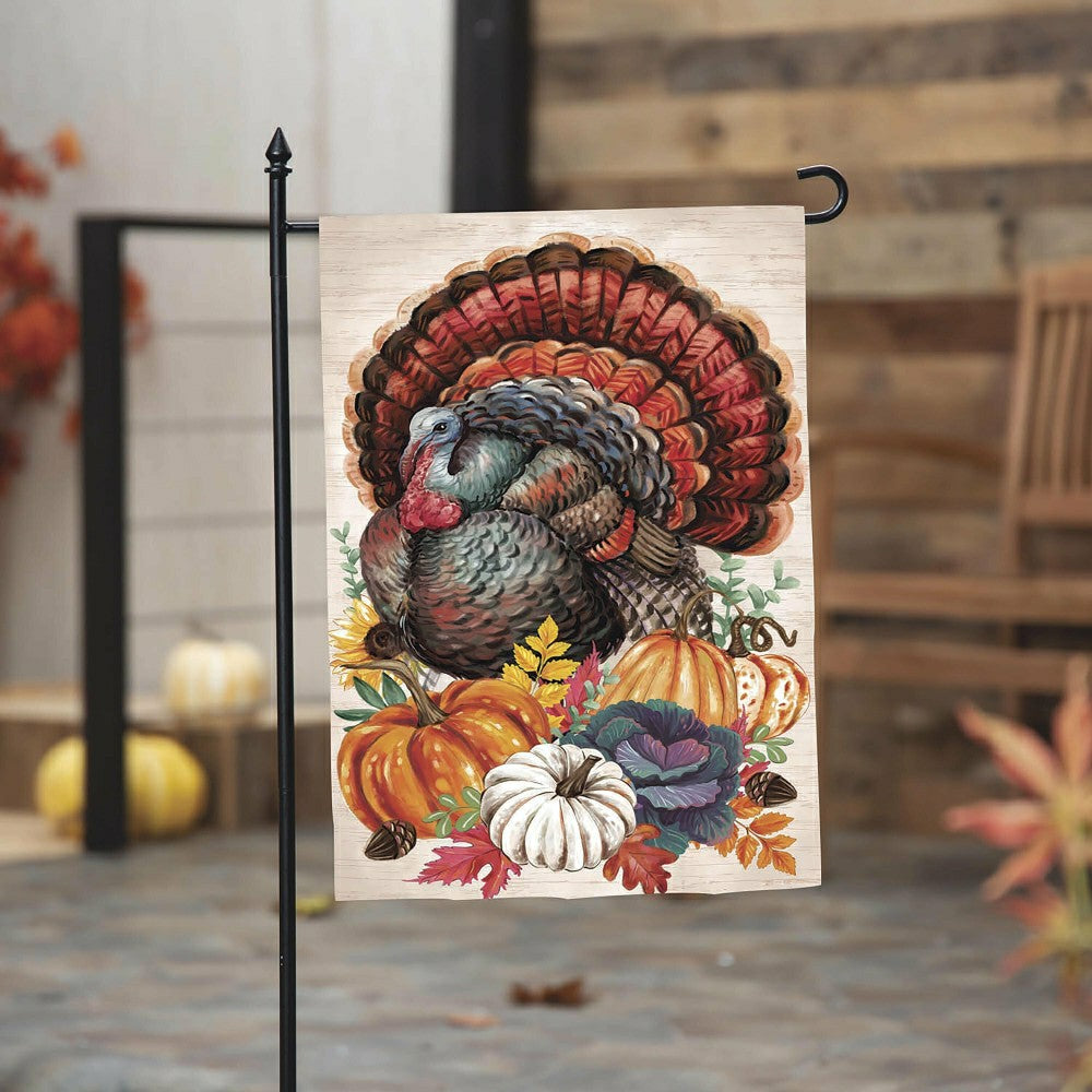 Elaborate Turkey Applique Garden Flag | Plow & Hearth