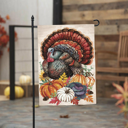 Elaborate Turkey Applique Garden Flag | Plow & Hearth