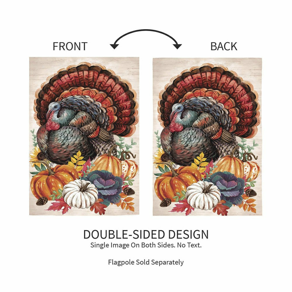 Elaborate Turkey Applique Garden Flag | Plow & Hearth