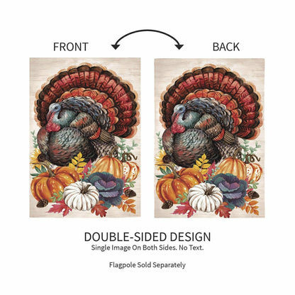 Elaborate Turkey Applique Garden Flag | Plow & Hearth