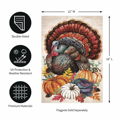 Elaborate Turkey Applique Garden Flag | Plow & Hearth
